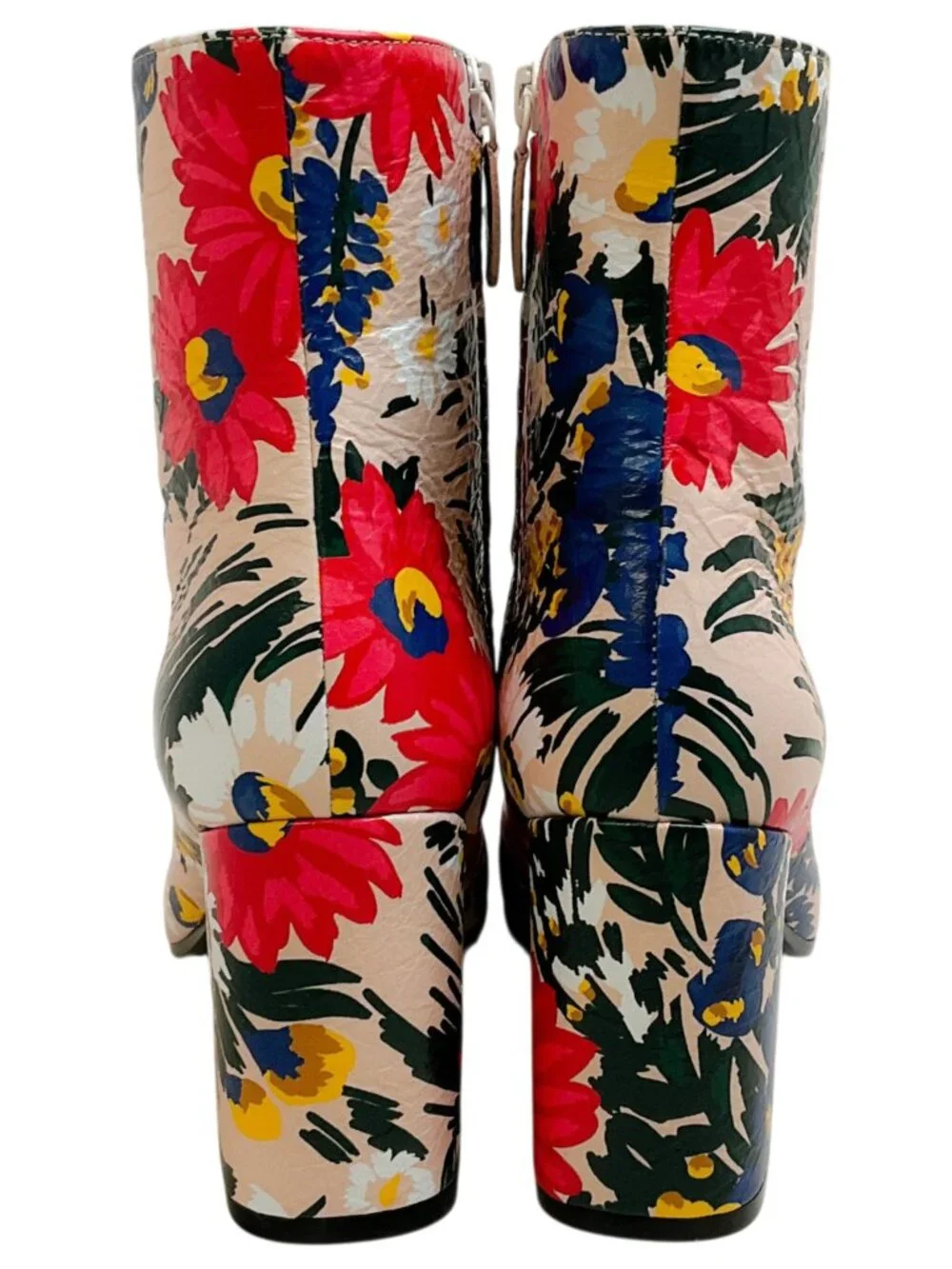 Balenciaga Multi Floral Print Leather Booties - Picture 5 of 12